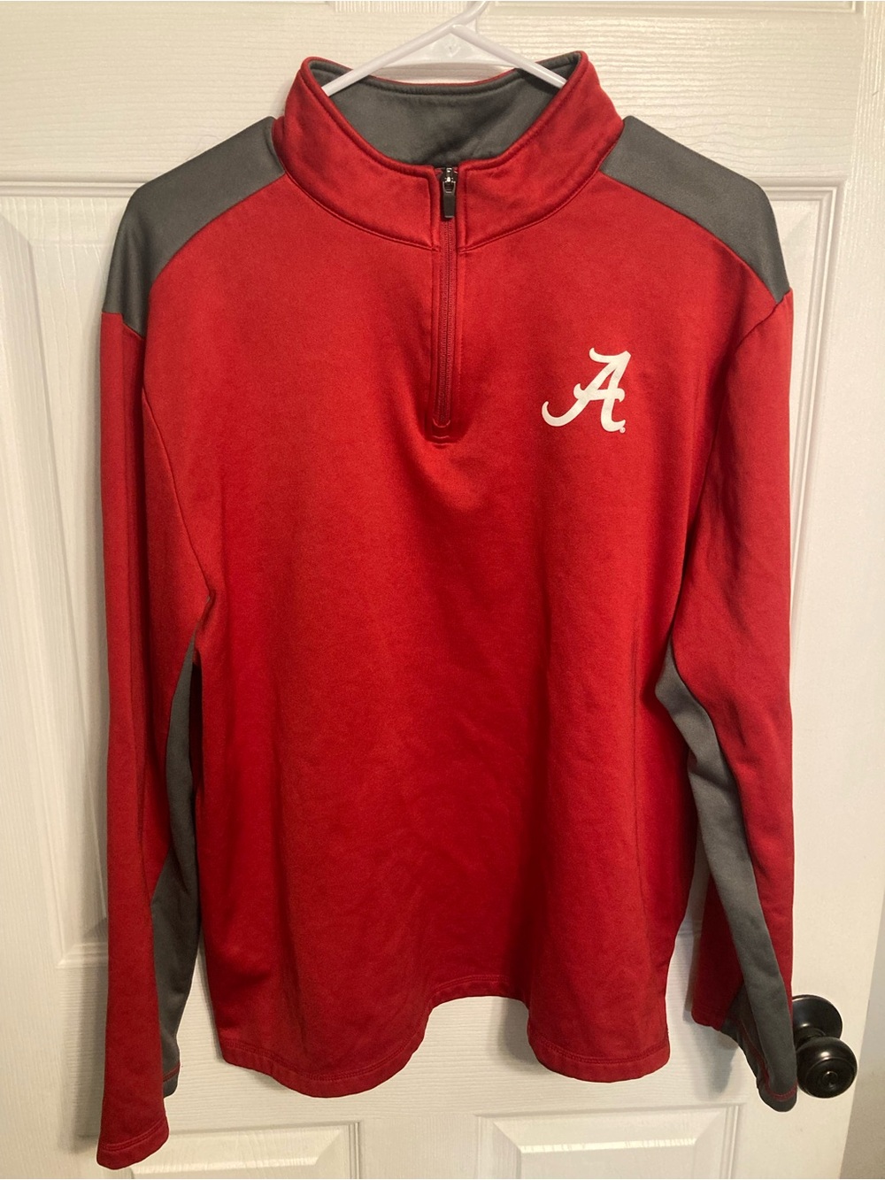 Fanatics Alabama Red and Gray Quarter-Zip Pullover with Script 'A' Logo